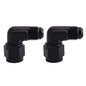 EVIL ENERGY 4AN Female to AN4 Male Flare 90 Degree Swivel Fitting Adapter Aluminum Black 2PCS