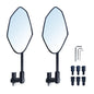 MAMIKO Universal Motorcycle Mirrors, Convex Handlebar Rearview Side Mirror with M8 M10 Heightening Bolt, Compatible with Bike, S