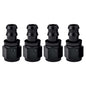 EVIL ENERGY 8AN Straight Push Lock Hose Fitting End Black 4PCS