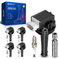 KAX Set of 5 UF517 Ignition Coil Pack & Iridium Spark Plugs w/Magnetic Socket for Volvo S40 S60 2004-2016 2.5T,XC60 XC70 2015 20