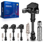 KAX OEM Performance Set of 4 Ignition Coil Pack & Iridium Spark Plugs w/Magnetic Socket for Ford Escape 2013-2016, Fusion 2013-2
