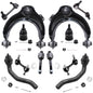 Detroit Axle - 12pc Front End Kit for 04-08 Acura TSX, 03-07 Honda Accord, Upper Control Arms Lower Ball Joints Tie Rods Front a