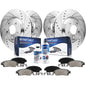 Detroit Axle - Brake Kit for 2005-2012 RL 2006 2007 2008 2009 2010 2011 Drilled & Slotted Brake Rotors Ceramic Brakes Pads Front