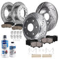 Detroit Axle - Brake Kit Replacement for 01-07 Toyota Sequoia Drilled & Slotted Brakes Rotors 2001 2002 2003 2004 2005 2006 2007