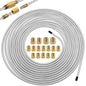 Eoppen 1/4Inch x 25 ft Brake Line Tubing Kit Flexible Zinc Coated Alloy Brake Line Tubing Coil with 16 Inverted Flare Fittings S